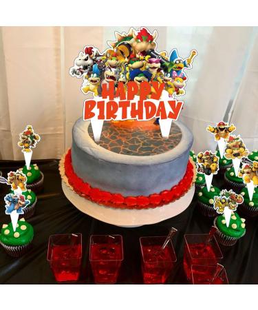 37pcs Bowser Cake Decorations with 1pcs Bowser Cake Topper 36pcs Cute Cartoon Cupcake Toppers for Girls Birthday Party Decorations - Buy Online on GoSupps.com
