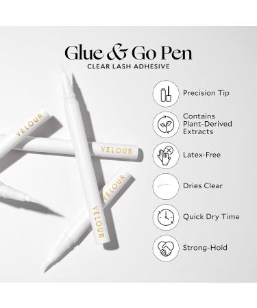 Buy Velour Glue & Go Pen - Clear Lash Adhesive for False Eyelashes | Precision Tip Beginner-Friendly & Dermatologist Tested | International Shipping Available - Buy Online on GoSupps.com