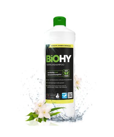Biohy carpet shampoo (1l bottle) |Carpet cleaner concentrate |Ideal against stubborn spotsMaterial gentle & animal -friendly |Effective organic medium |powerful carpet foam 1 l (1 Pack)