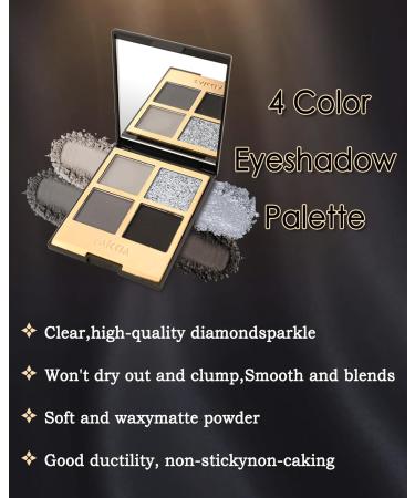  LYSdefeu Gothic Eyeshadow Palette 4 Colors Nude Rose Gold Brown Nude Natural Neutral with Mirror Velvet Texture Long Lasting Travel Size Perfect Makeup for Women -06 - Buy Online on GoSupps.com