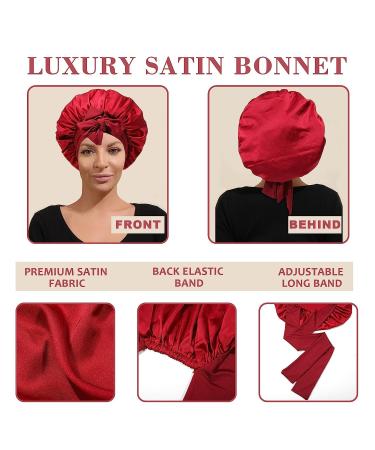 Shop Gugugo Red Silk Hood for Sleeping | Adjustable Silk Bonnet & Satin Cap for Women - Buy Online on GoSupps.com
