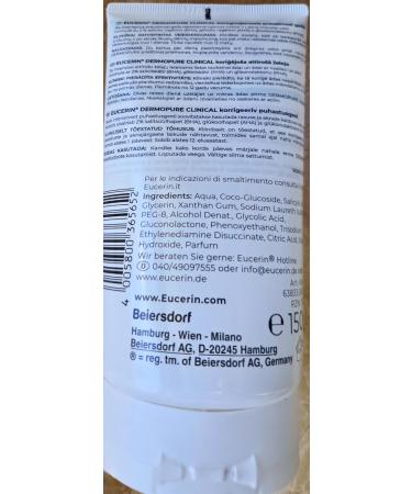BEIERSDORF SpA Eucerin DermoPure Clinical Facial Cleanser triple action 150 ml facial cleanser against spots imperfections and shine with 2 salicylic acid for oily and acneprone skin Fresh 150 ml 1er Pack - Buy Online on GoSupps.com