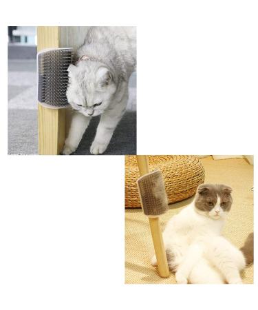 Cat Self Groomer with Catnip Pouch 4 Pack - Grooming Brush & Massage Comb for Cats - Kitten & Puppy Tool - Buy Online on GoSupps.com