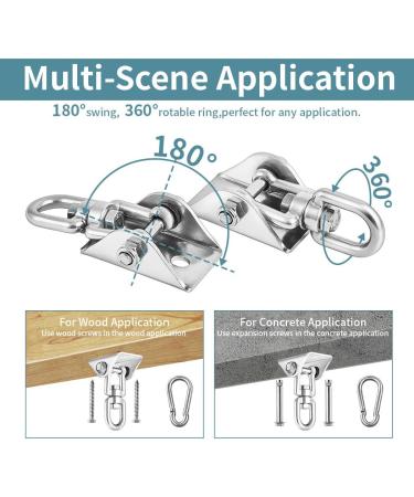 Newtion 1100 LB Capacity Stainless Steel Swing Hangers & Snap Hooks - Heavy Duty Set for Trapeze, Yoga, Hammock - 2 PCS - Buy Online on GoSupps.com