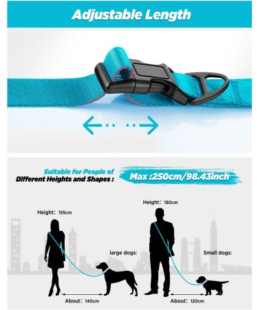 Freehand Linen Dog Leash - Adjustable 2.5m Jogging & Hiking Leash for Large Medium & Small Dogs - Fieline Exercise Leash in Black - Buy Online on GoSupps.com