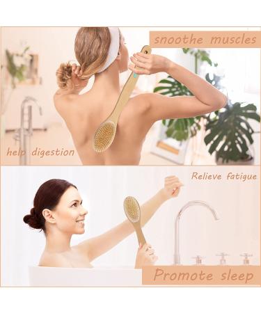 Bamboo Handled Shower Brushes for Exfoliating and Body Massage - Soft and Hard Natural Boar Bristles - Ideal for Back and Whole Body Scrubbing - Buy Online on GoSupps.com