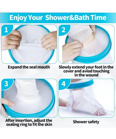 Waterproof Foot Shower Protector for Cast - Reusable Cover for Toe, Ankle, Leg Wound - Keep Foot Dry - Ideal for Showering - Buy Online on GoSupps.com