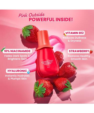 Generic 10% Niacinamide + Strawberry Face Serum with Vitamin B12 & Hyaluronic Acid | Hyperpigmentatiion & Dullness | Hydrates Smooths & Minimizes Pores | 30ml - Buy Online on GoSupps.com