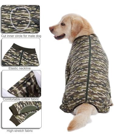 YeaPeeto One-Divider Pajamas for Large & Medium Dogs - Relaxation Allergy Relief Wound Protection Anti-Licking Cone Alternative (2xL Camouflage) - Buy Online on GoSupps.com