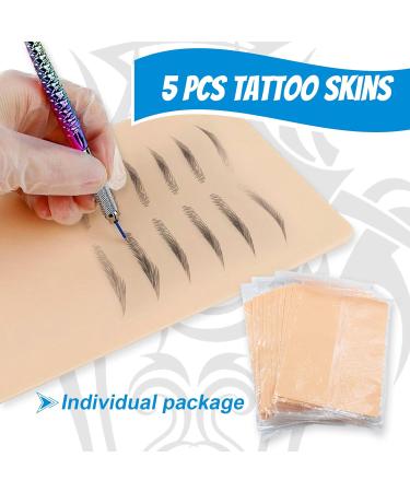 Silicone Tattoo Practice Skin - Double Sided Soft Pads for Microblading (5pcs) - 7.4x5.6in - Buy Online on GoSupps.com