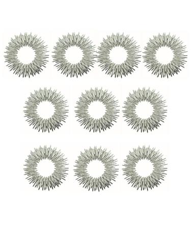 10 pieces of acupressure rings Massage rings for fingers massage ring for stress reducing and promoting blood circulation finger massage or toe massage (silver) silvery