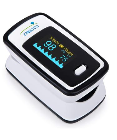 Innovo Fingertip Pulse Oximeter with Plethysmograph & Perfusion Index Deluxe Ivory White (Made Exclusively for Amazon.com)