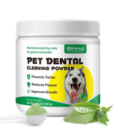 Dog Teeth Cleaning Dental Powder Dental Powder for Dogs Teeth Breath Freshener Plaque & Bad Breath Off Powder Dog Dental Care Probiotics Teeth Cleaning Powder for Small Medium and Large Dogs 80g