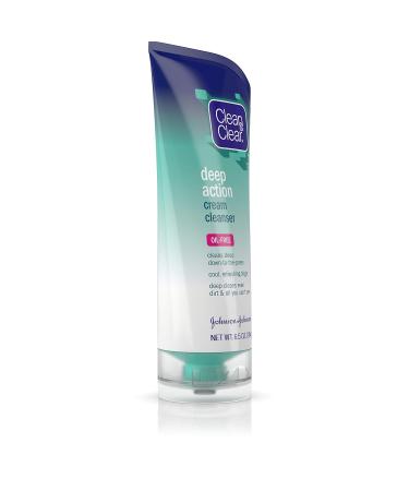 Clean & Clear Oil-Free Deep Action Cream Cleanser - Salicylic Acid Face Wash for Acne-Prone Skin | 6.5 oz - Cool Deep Pore Cleansing - Buy Online on GoSupps.com
