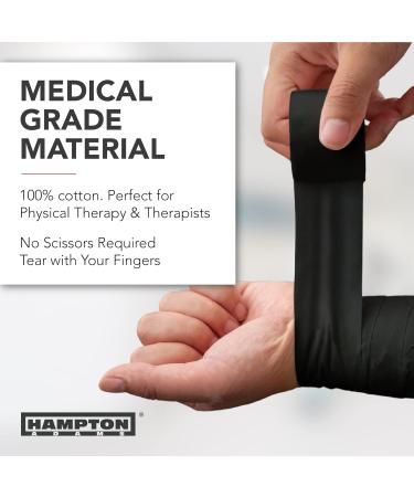Hampton Adams 32 Pack Black Athletic Tape - 1.5 x 45ft Per Roll - No Residue, Easy Tear - for Sports, Athletes, Trainers - First Aid Wrap for Fingers, Ankles, Wrist - Buy Online on GoSupps.com