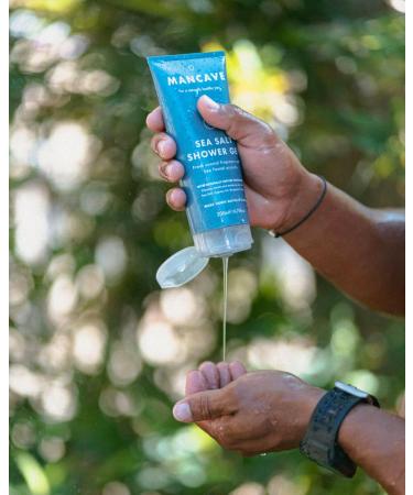 ManCave Sea Salt Shower Gel for Men - Natural Vegan Formula with Coastal Aroma Sulphate & Paraben Free 200ml - Buy Online on GoSupps.com