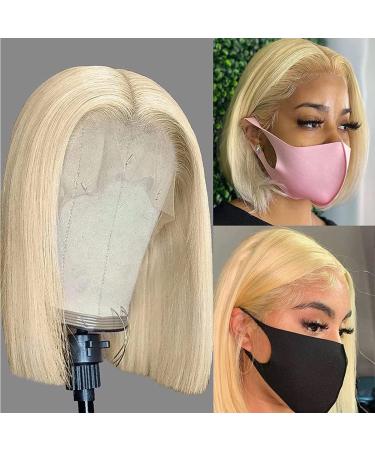 Morkoodll Hair 613 Blonde Bob Wigs 10inch Lace Front Bob Wigs Human Hair 180% Density 613 Bob Wig Pre Plucked Hairline with Baby Hair Short Bob Wigs for Black Women(10inch  180% 613 bob) 10 Inch 13x4 613 lace front wig