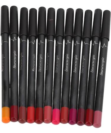 12-Pack Lip Liner Contour Pen Waterproof AntiSmudge Matte Lipstick Makeup Tool Set - Buy Online on GoSupps.com