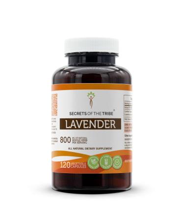 Secrets of the Tribe Lavender 120 Capsules, 800 mg, Lavender (Lavandula angustifolia, Lavandula x Intermedia) Dried Flowers (120 Capsules) 120 Count (Pack of 1)