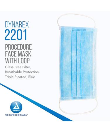 Buy Dynarex Procedure Masks - Disposable Triple-Pleated Face Masks with Ear Loops - 50 Blue Medical Masks for Hospital Use | Fast International Shipping - Buy Online on GoSupps.com