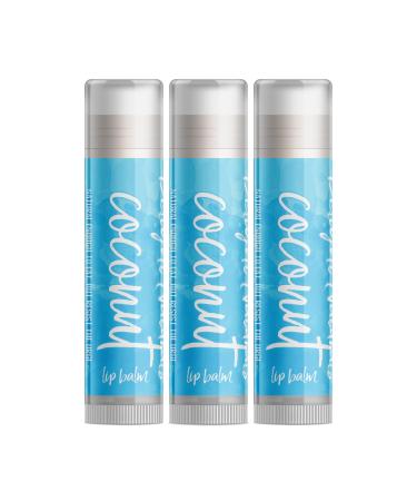 Delight Naturals Coconut Lip Balm - Three Pack 3 Pack