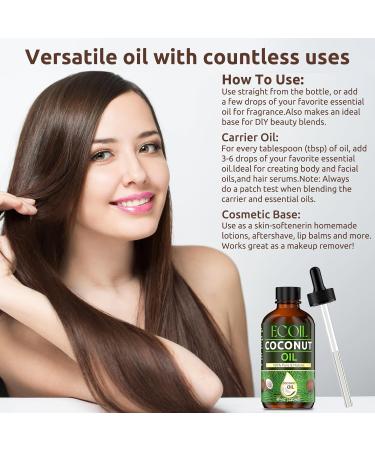 ECOIL 100% Pure Fractionated Coconut Essential Oil - 4 oz for Diffusers & Humidifiers | Natural Household Use - Buy Online on GoSupps.com
