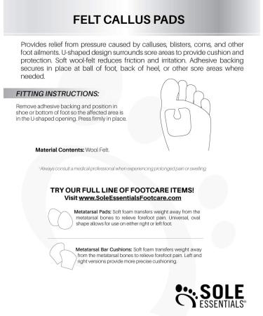 Unisex Adult Felt Callus Pads - Relieve Pain & Reduce Friction - Off White Universal Fit - Buy Online on GoSupps.com