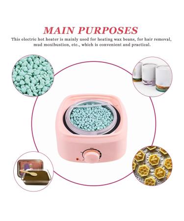Sweet Pink Wax Warmer Set for Hair Removal - Mini Rose Electric Heater with Transparent Lid (EU Plug) | Ideal for Girls & Women - Buy Online on GoSupps.com