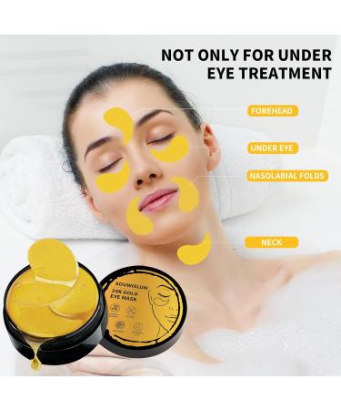 24K Gold Under Eye Patches - 70PCS for Dark Circles Puffiness & Wrinkles - Eye Gel Masks for Men & Women - Effective Puffy Eyes Treatment - Buy Online on GoSupps.com