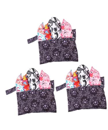 Solustrie 12 pth washable aunt towel pads for women women binding reusable menstrual insert washing pads comfortable Miss super absorbent liner waterproof fabric different colors x 3 pieces 19x15cmx3pcs