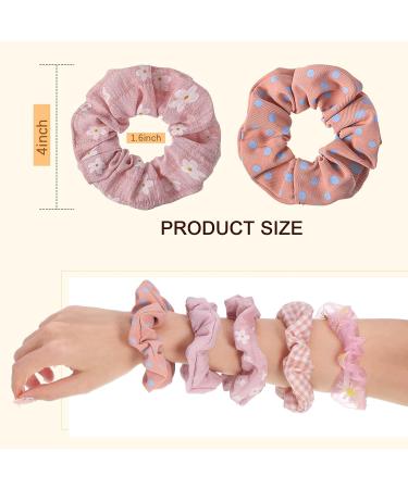 Crowye 30 Pcs Cute Hair Scrunchies - Kawaii Colorful Daisy Print, Polka Dot, Solid Color & Plaid Hair Ties for Women, Girls, Kids - Assorted Accessories - Buy Online on GoSupps.com