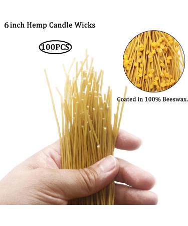 6 Inch Hemp Wick 100 Piece Set with Beeswax for Candle Making - Buy Online on GoSupps.com