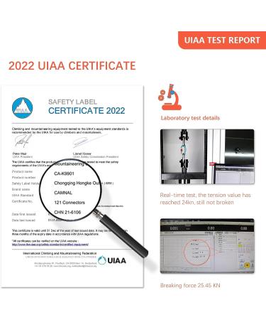 CAMNAL Heavy Duty 25KN Locking Carabiner - UIAA Certified, for Rock Climbing, Mountaineering, Aerial Work - Gray-2 - Buy Online on GoSupps.com