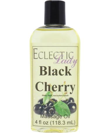 Black Cherry Massage Oil 4 oz With Sweet Almond Oil and Jojoba Oil Preservative Free Perfect for Aromatherapy and Relaxation 4 Ounce