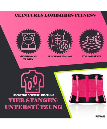 Fevan Lumbar Support for Men & Women | Pain Relief with Double Velcro Fasteners | L-XL Pink - Buy Online on GoSupps.com