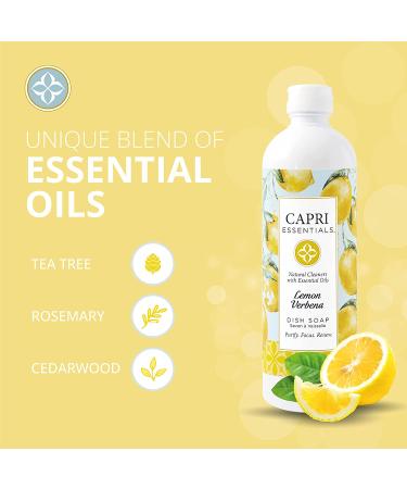 Capri Essentials Lemon Verbena Natural Dish Soap - Plant-Based & Chemical-Free Cleaning (16 oz) - Buy Online on GoSupps.com