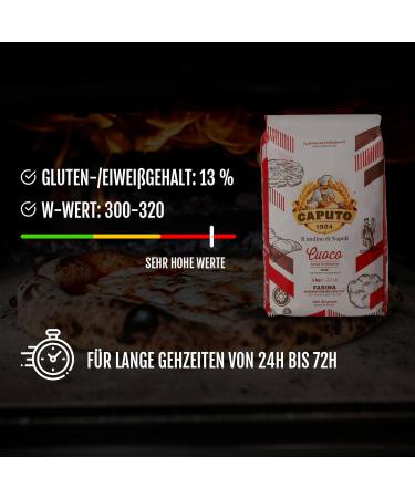 Buy DELICRET - 6x1kg Caputo Cuoco Pizza Flour Type 00 | Authentic Recipe & Tips for Perfect Pizza | International Shipping Available - Buy Online on GoSupps.com