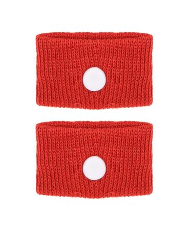 Lantro js acupressure bracelet against nausea 1 pair of anti-uplaceness bracelet for seasickness pregnancy flying travel difficulty without side effects ideal for children adult vacation (red)