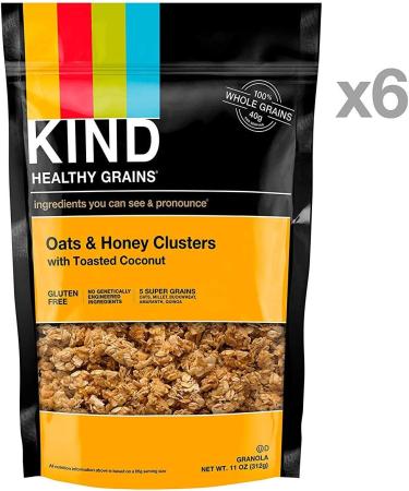 KIND Oats & Honey Clusters with Toasted Coconut 6 Count Oats & Honey Granola with Toasted Coconut - Buy Online on GoSupps.com