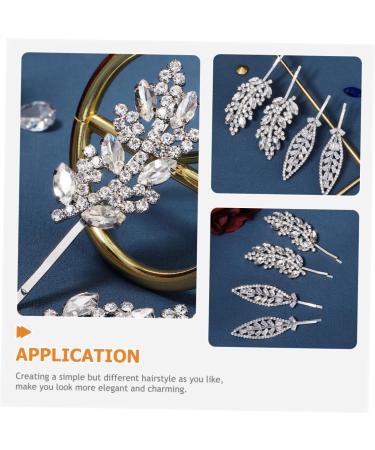 FRCOLOR 5 Pairs Rhinestone Hair Clip Girl Hair Accessories Hair Decorations for Women Rhinestone Bridal Hair Clip Girl Hair Clips Hair Clips for Hair Jewelry Leaf Bride Zinc Alloy - Buy Online on GoSupps.com