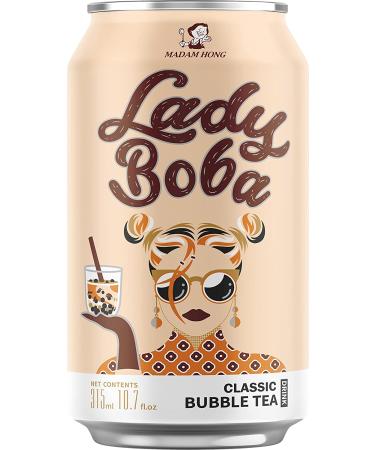 (Pack of 12) Lady Boba Milk Bubble Tea with Boba Pearls in a Can (10.7oz/can) - Assorted Flavors - Ready To Drink Beverage - Buy Online on GoSupps.com