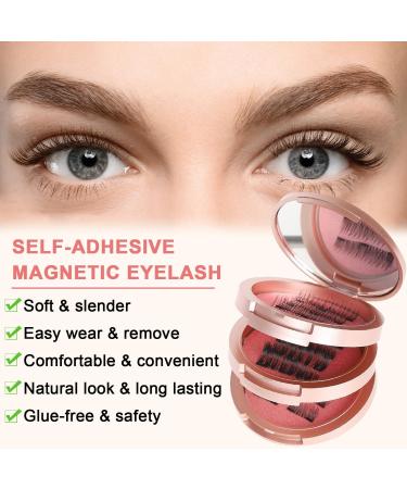 Movstriker Magnetic Eyelashes without Eyeliner Reusable 4 Pairs False Eyelashes Magnetic No Glue Natural Look 3D Effect Magnetic Lashes with Applicator Waterproof and Easy to Wear - Buy Online on GoSupps.com