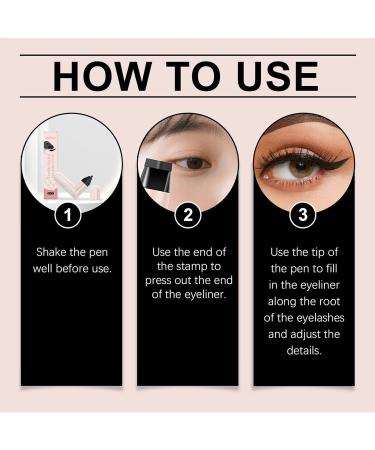 yybng Double EyeLiner Stamp Winged Eyeliner Stamp Waterproof & Smudge Resistant Eye Liner Quick Drying For Dating Travel Commute Wedding - Buy Online on GoSupps.com