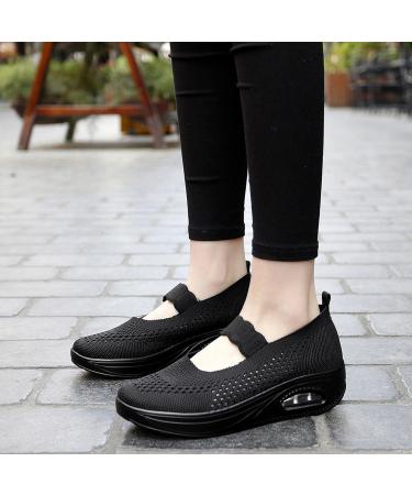 Touchmosees Women Mary Jane Platform Sneakers - Orthopedic Diabetic Walking Shoes - Black/2165, Size 8.5 - Buy Online on GoSupps.com