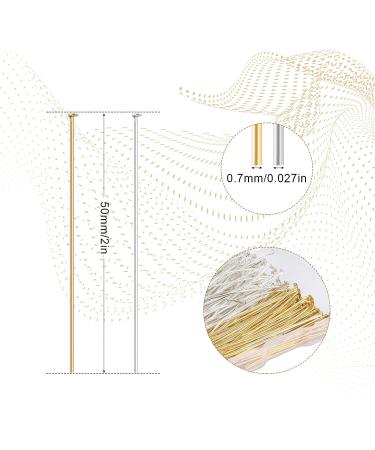 KINBOM 300pcs Assorted 2 Straight Head Pins for Jewelry Making - Silver and Gold Flat Head Pins for DIY Crafts - Beads, Earrings, Bracelets, Necklaces - Pendant Supplies - Buy Online on GoSupps.com