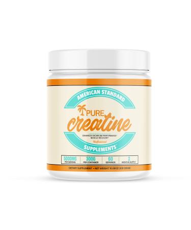 American Standard Supplements Pure Creatine Monohydrate Micronized Powder, Unflavored, Muscle Growth & Recovery, Performance, Endurance, Strength, Workout, 5000mg per Serving, 60 Servings, 300 Gram - Buy Online on GoSupps.com
