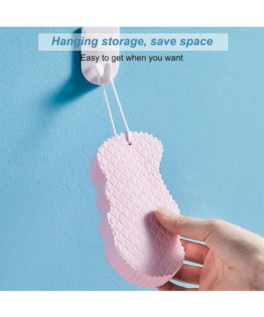 Soft Exfoliating Sponge 4 Pack - Shower Brush for Body - Reusable Dead Skin Remover - Adult Kids - Blue White Pink Black - Buy Online on GoSupps.com