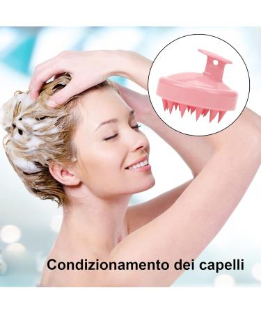 PHAVESAS Scalp Massage Brush - Silicone Shampoo Hairbrush for Improved Blood Circulation & Relaxation | Pink - Buy Online on GoSupps.com