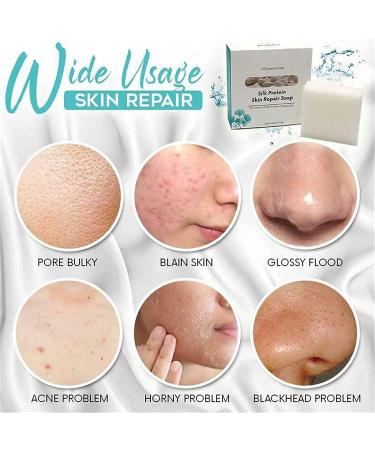  GYORI 3 x Collagen Milk Whitening Soap Silk Protein Skin Repair Soap Remove Acne Anti-Cellulite Soap Firm & Brightening for Body & Facial Skin - Buy Online on GoSupps.com