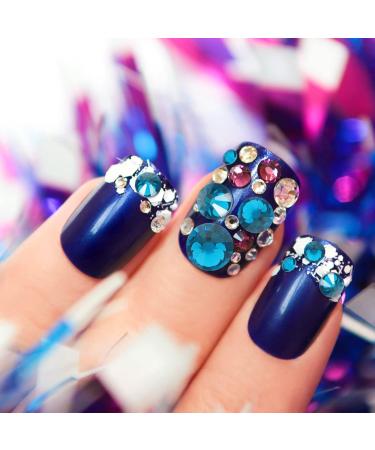 Ciieeo 1 Set Flat Rhinestone Accessories Nail Art Charms Black Nails Rhinestones Crystal Nail Studs Nail Art Studs Nail Kits Nail Rhinestones Crystals Nail Crafts Glass 3d Jewelry Acrylic Blue - Buy Online on GoSupps.com